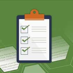 Clipboard on green background